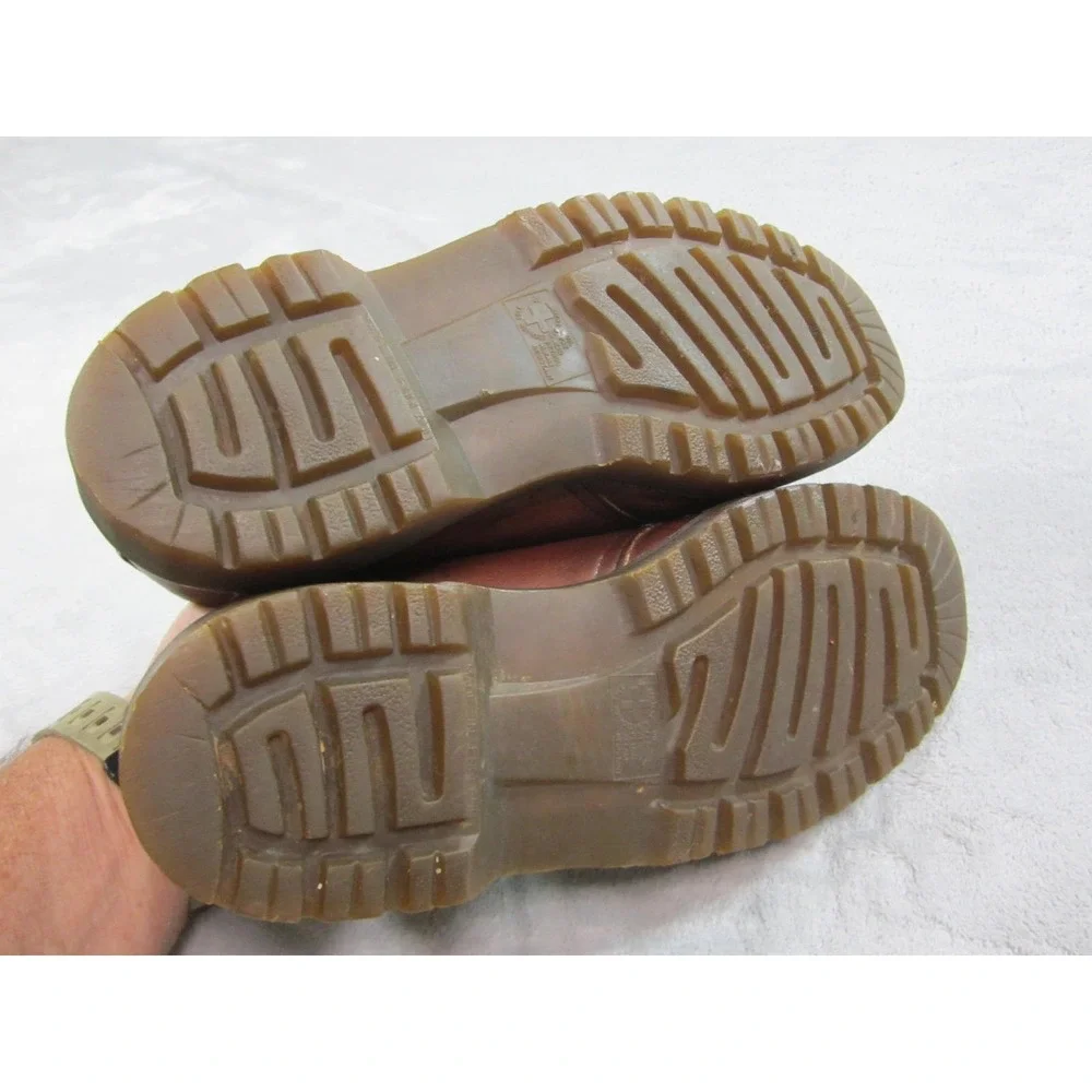 Vtg Dr Martins Monk Strap Shoe Mens Size 8 Brown Made In England Leather